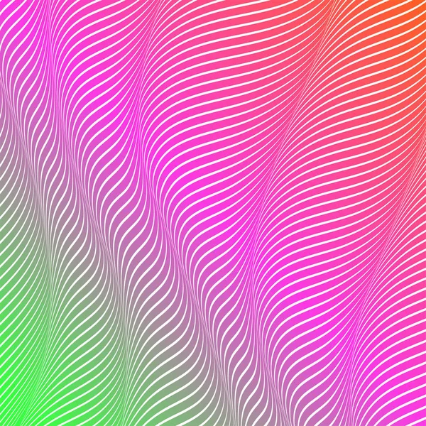 Abstrait fond ondulé acide de couleur, l'art optique, opart rayé. Gradient néon — Image vectorielle