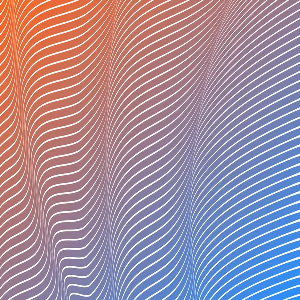 Abstract acid color wavy background, optical art, opart striped. Neon gradient — Stock Vector