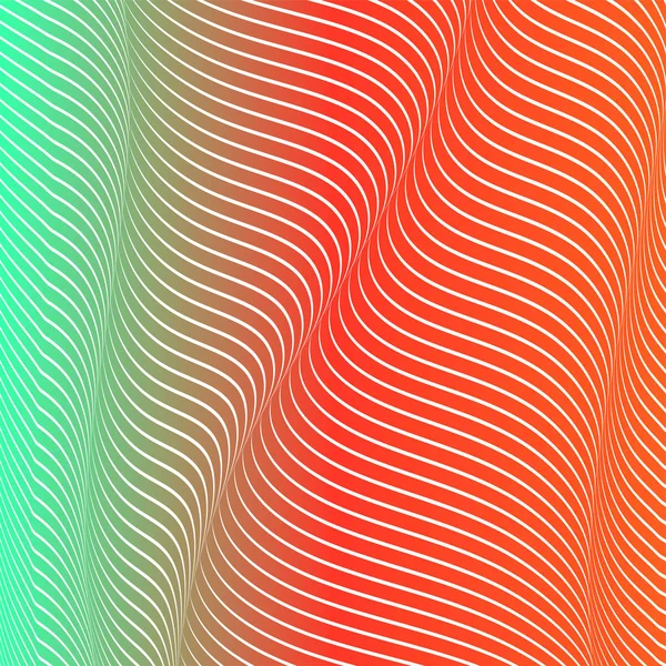 Abstrait fond ondulé acide de couleur, l'art optique, opart rayé. Gradient néon — Image vectorielle