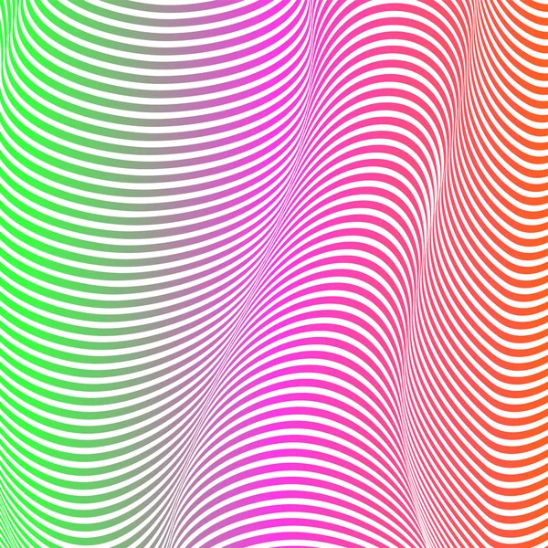 Abstract Acid kolor faliste tło, sztuka optyczna, opart paski. Gradient Neon — Wektor stockowy