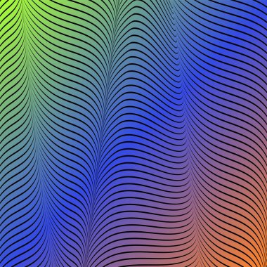 Soyut asit renk dalgalı arka plan, optik sanat, çizgili opart. Neon degrade