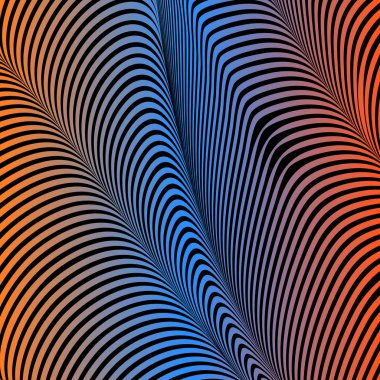 Soyut asit renk dalgalı arka plan, optik sanat, çizgili opart. Neon degrade