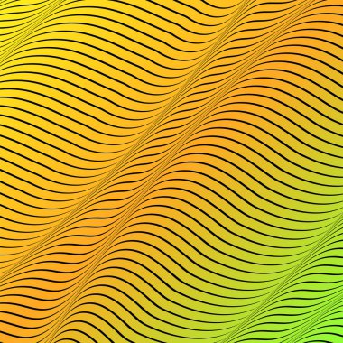 Soyut asit renk dalgalı arka plan, optik sanat, çizgili opart. Neon degrade