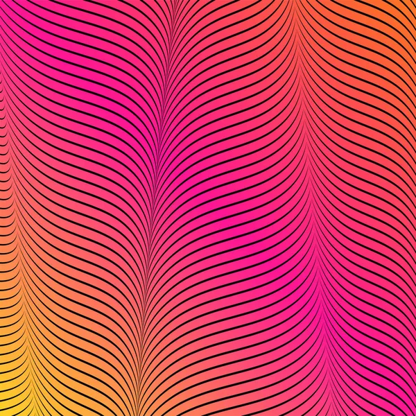 Abstrakte Säurefarbe welligen Hintergrund, optische Kunst, opart gestreift. Neon-Gefälle — Stockvektor