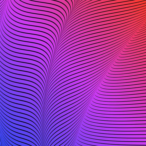 Abstrakte Säurefarbe welligen Hintergrund, optische Kunst, opart gestreift. Neon-Gefälle — Stockvektor