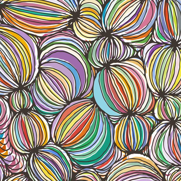 Vector doodle esboço abstrato ornamental bola stripe fundo — Vetor de Stock