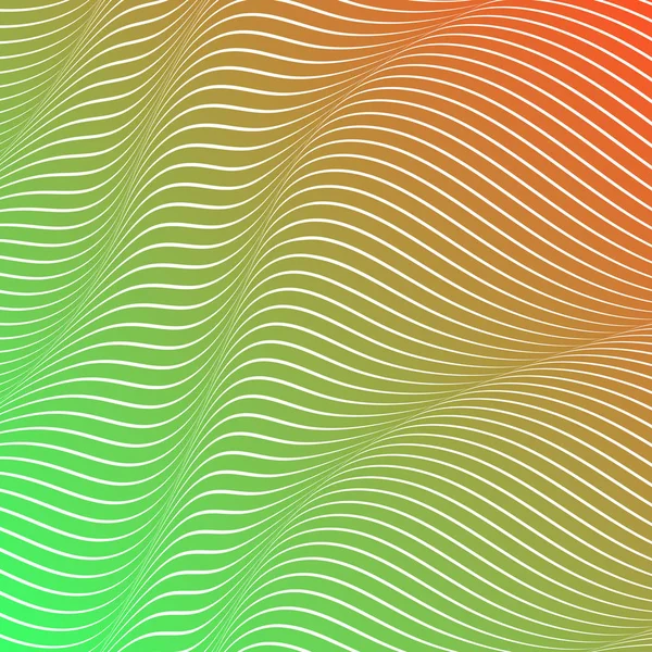 Abstracte zure kleur golvende achtergrond, optische kunst, opart gestreept. Neon gradiënt — Stockvector