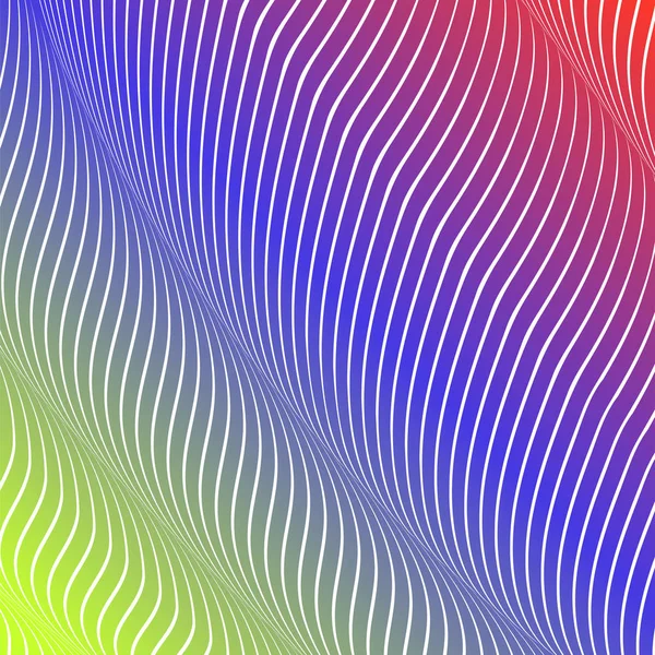 Abstracto color ácido fondo ondulado, arte óptico, opart rayas. Gradiente de neón — Vector de stock