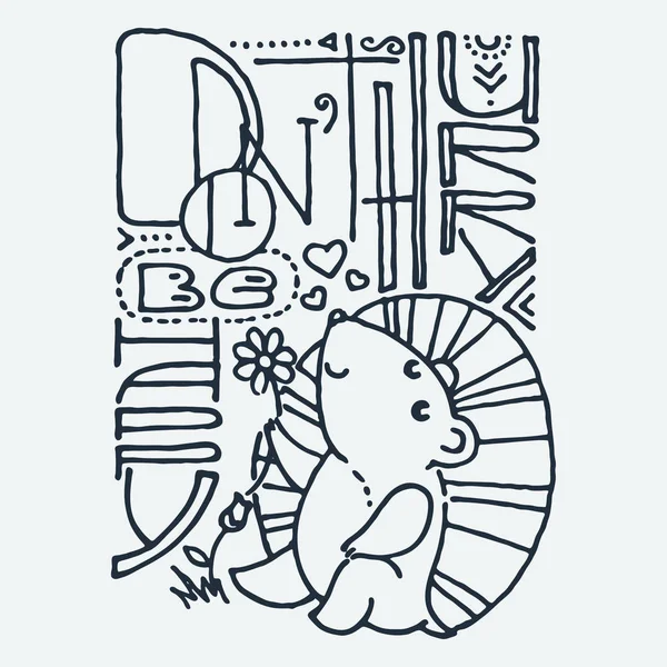Roztomilý kreslený zvíře. Vektorová kliparty ilustrace pro děti design, karty, otisky, barevné knihy — Stockový vektor