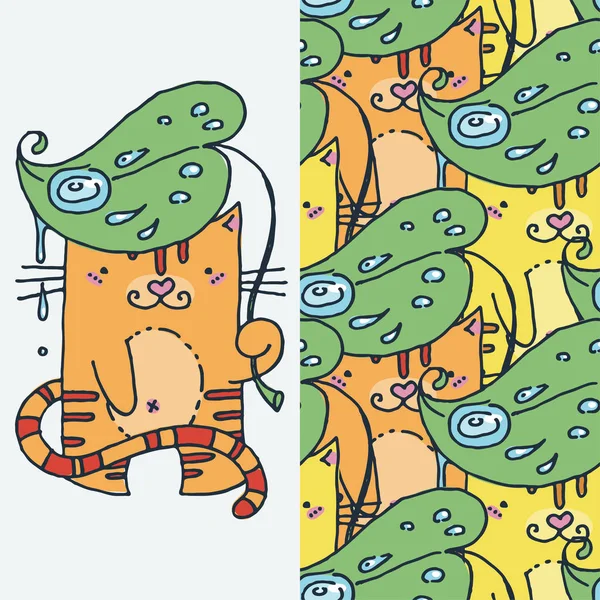 ilustração de gato colorido bonito. imagem de desenho animado de gato em  formato eps10. adequado para elementos de design de livros infantis.  introdução de gatos para crianças. livros ou cartazes sobre animais