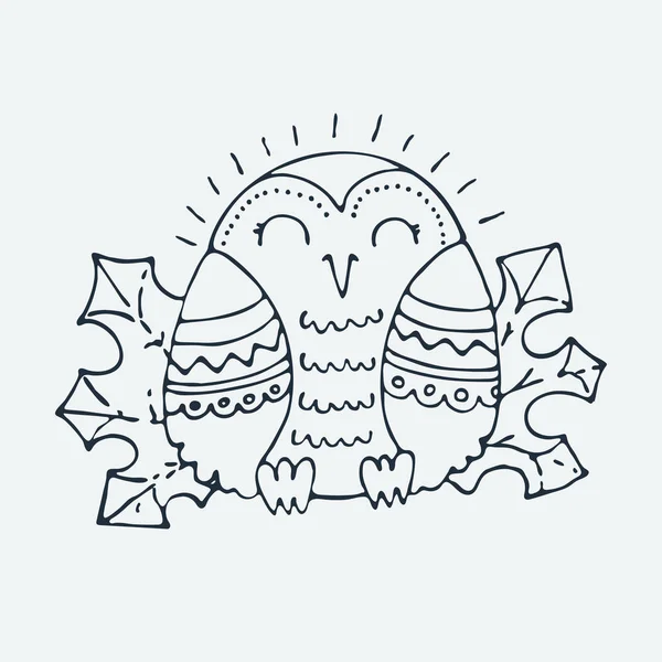 Lindo pajarito, ilustración vectorial dibujada a mano. Lindo para páginas para colorear de bebé, impresión de camiseta, estampados de moda y otros — Vector de stock