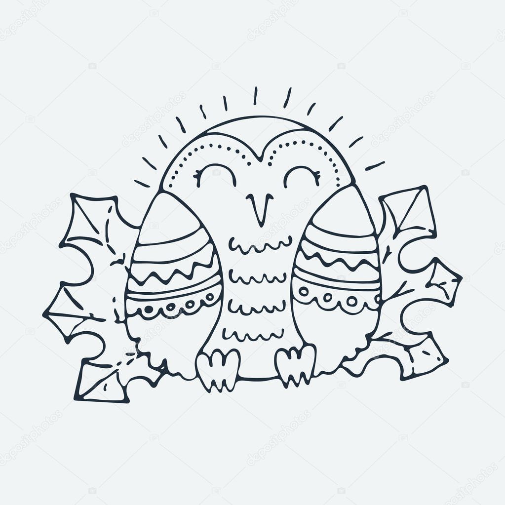 Cute little bird, cartoon hand drawn vector illustration. Cute for baby coloring pages, t-shirt print, fashion prints, kids wear, baby shower celebration, greeting and invitation cards and labels