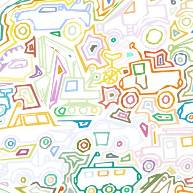 Vektör renk otomatik desen, doodle çizgileri, renkli grunge arka plan