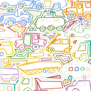 Vektör renk otomatik desen, doodle çizgileri, renkli grunge arka plan