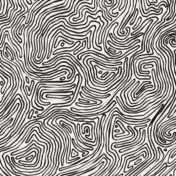 Векторный монохромный узор, изогнутые линии, черно-белый фон — стоковый вектор