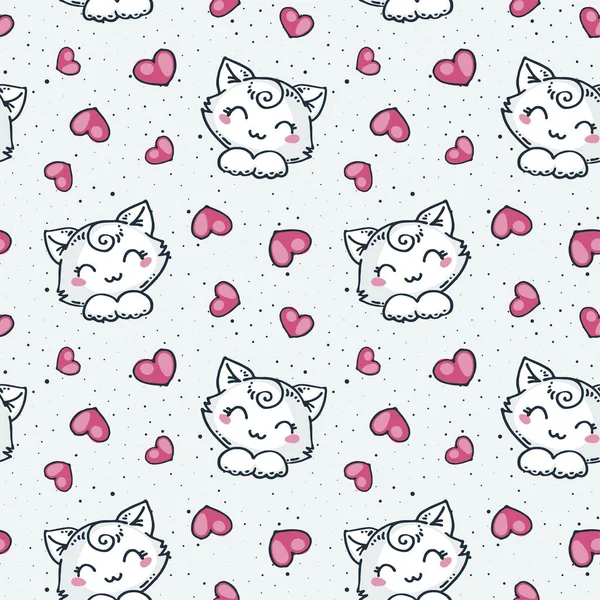Sevimli hayvan öğeleri ile dikişsiz doodle desen