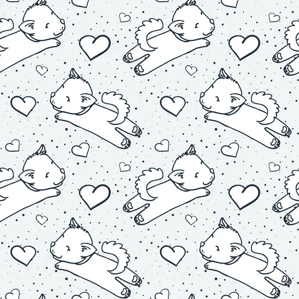 Sevimli elemanları ile dikişsiz doodle desen