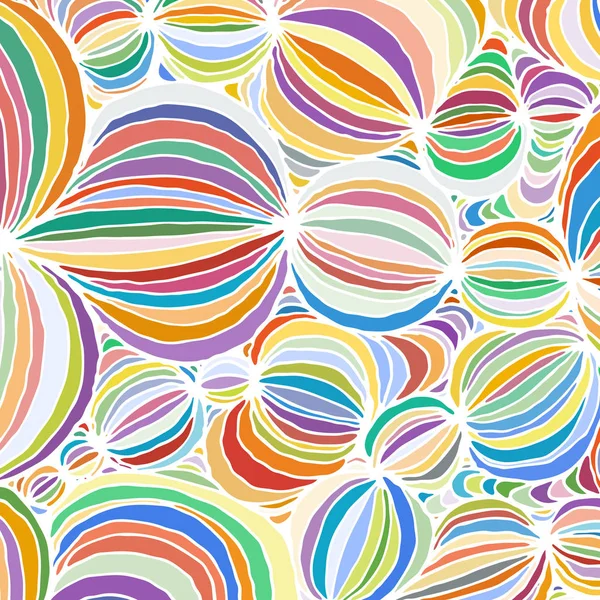 Vektor doodle osnovy abstraktní okrasné koule proužek pozadí — Stockový vektor