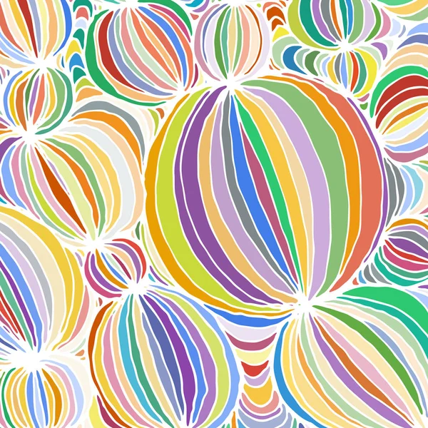 Vector doodle esboço abstrato ornamental bola stripe fundo — Vetor de Stock