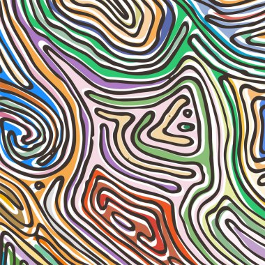 Vektör renk deseni, kavisli çizgiler, siyah ve beyaz grunge arka plan