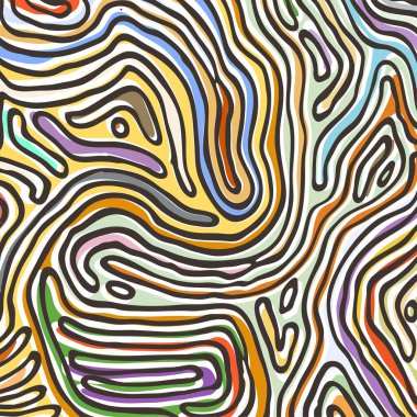 Vektör renk deseni, kavisli çizgiler, siyah ve beyaz grunge arka plan