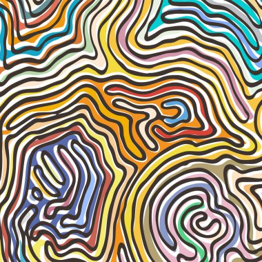 Vektör renk deseni, kavisli çizgiler, siyah ve beyaz grunge arka plan