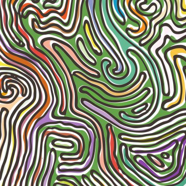 Vektör renk deseni, kavisli çizgiler, siyah ve beyaz grunge arka plan