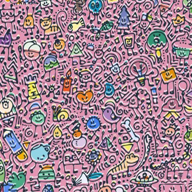 Karikatür sevimli doodle el grunge illüstrasyon çizilmiş. Çizgi resmi ayrıntılı karalama, nesneleri ve çizgiler arka plan çok