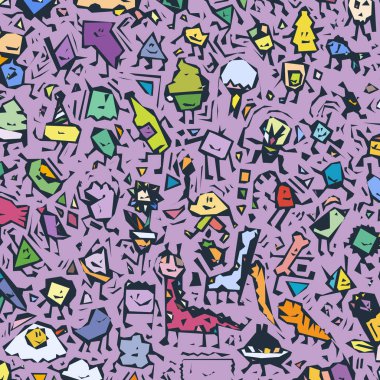 Karikatür sevimli doodle el grunge illüstrasyon çizilmiş. Çizgi resmi ayrıntılı karalama, nesneleri ve çizgiler arka plan çok