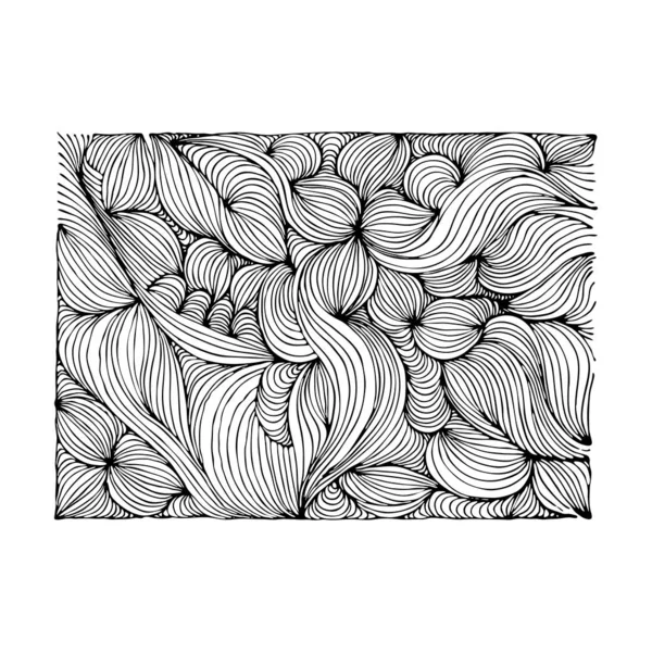 Modèle de coloration vectorielle, lignes courbes, fond grunge noir et blanc — Image vectorielle