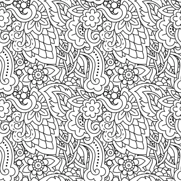 Ligne dessinée à la main vectorielle illustration transparente de fleurs et feuilles abstraites de couleur — Image vectorielle