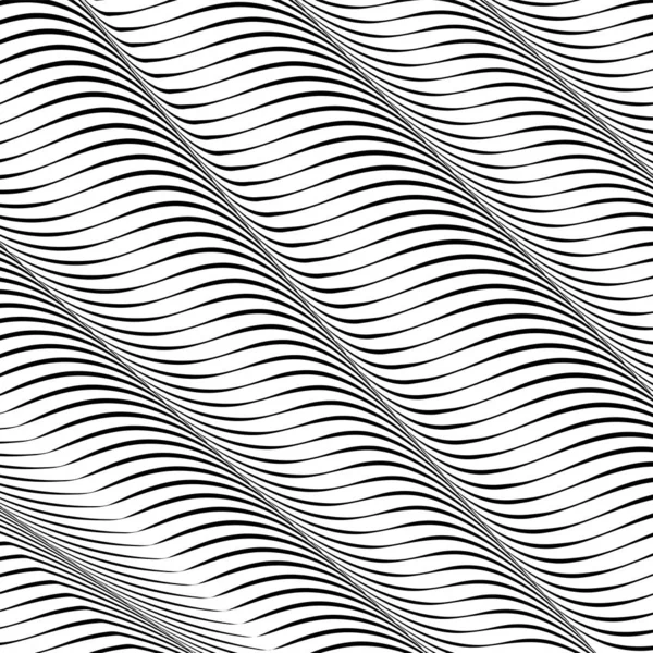 Fond ondulé abstrait, art optique, opart rayé — Image vectorielle