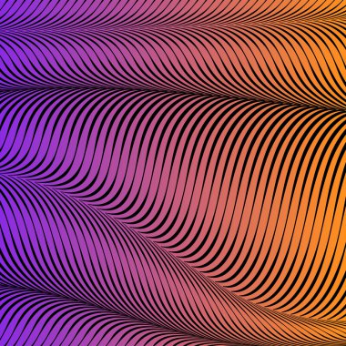 Soyut asit renk dalgalı arka plan, optik sanat, çizgili opart. Neon degrade