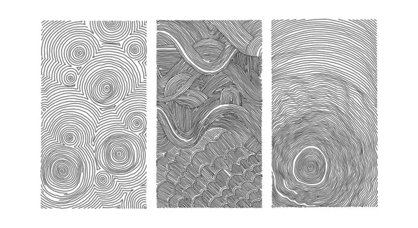 Patrón abstracto vectorial, líneas curvas, fondo boho grunge — Archivo Imágenes Vectoriales