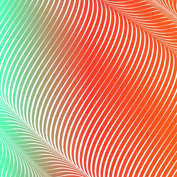 Abstracto color ácido fondo ondulado, arte óptico, opart rayas. Gradiente de neón — Vector de stock