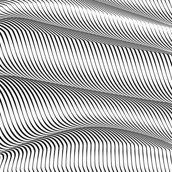 Abstract wavy background, optical art, opart striped — Stock Vector