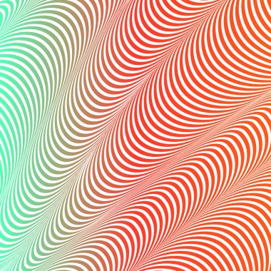 Soyut asit renk dalgalı arka plan, optik sanat, çizgili opart. Neon degrade