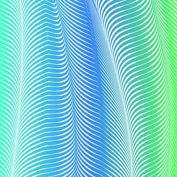 Abstracto color ácido fondo ondulado, arte óptico, opart rayas. Gradiente de neón — Vector de stock