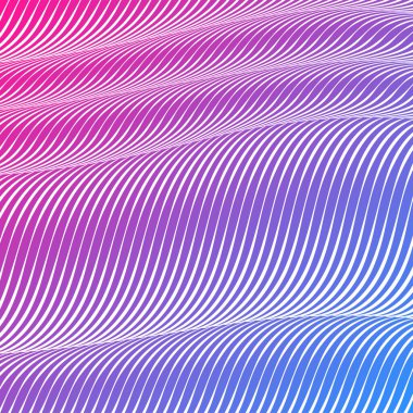 Soyut asit renk dalgalı arka plan, optik sanat, çizgili opart. Neon degrade