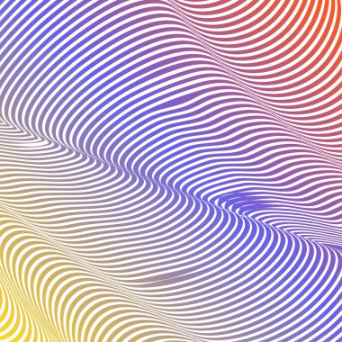 Soyut asit renk dalgalı arka plan, optik sanat, çizgili opart. Neon degrade