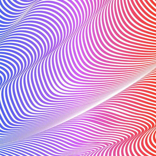 Abstrait fond ondulé acide de couleur, l'art optique, opart rayé. Gradient néon — Image vectorielle