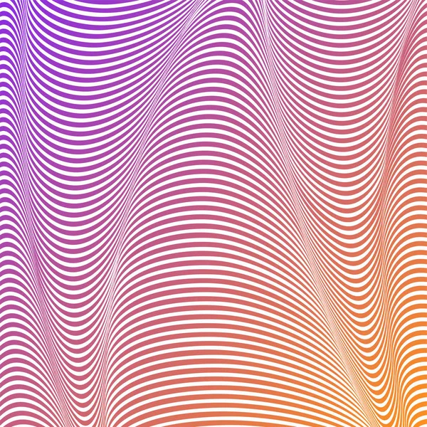 Abstrait fond ondulé acide de couleur, l'art optique, opart rayé. Gradient néon — Image vectorielle