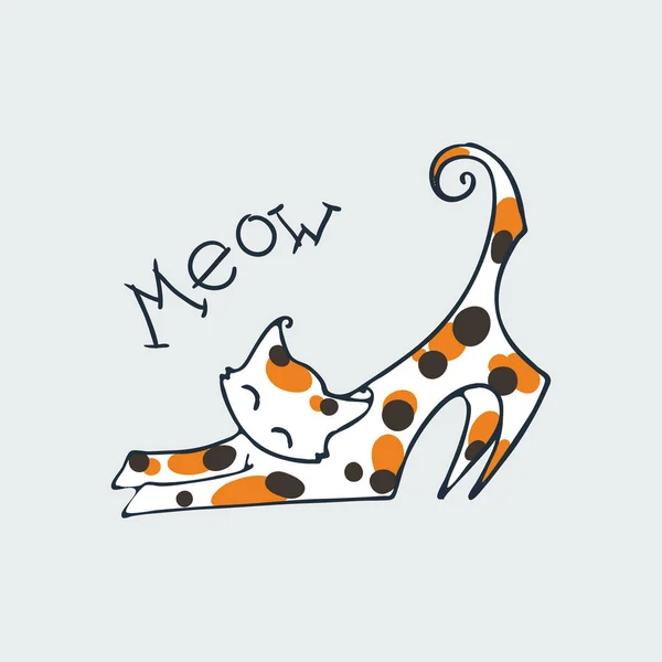 かわいい猫ちゃん手描きベクトルイラスト — ストックベクタ