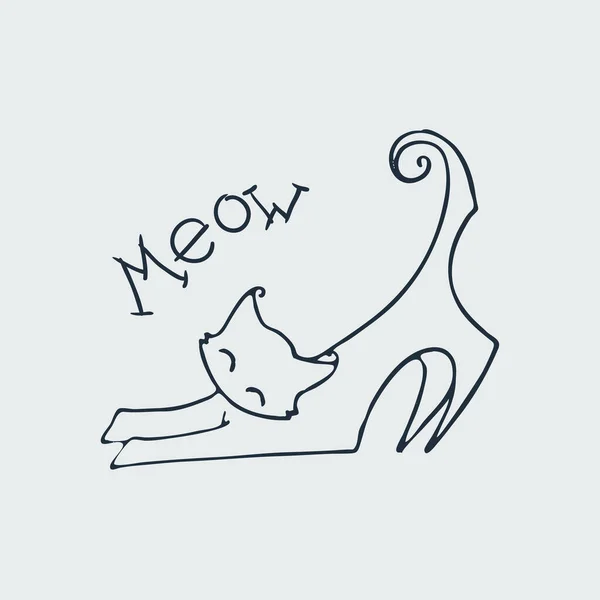 Aranyos firka macska. Kézzel rajzolt vektor illusztráció — Stock Vector