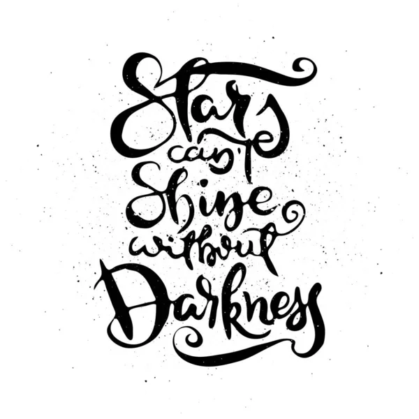 Stars Can Shine Darkness Vector Motivational Phrase Hand Drawn Ornate — Stock Vector
