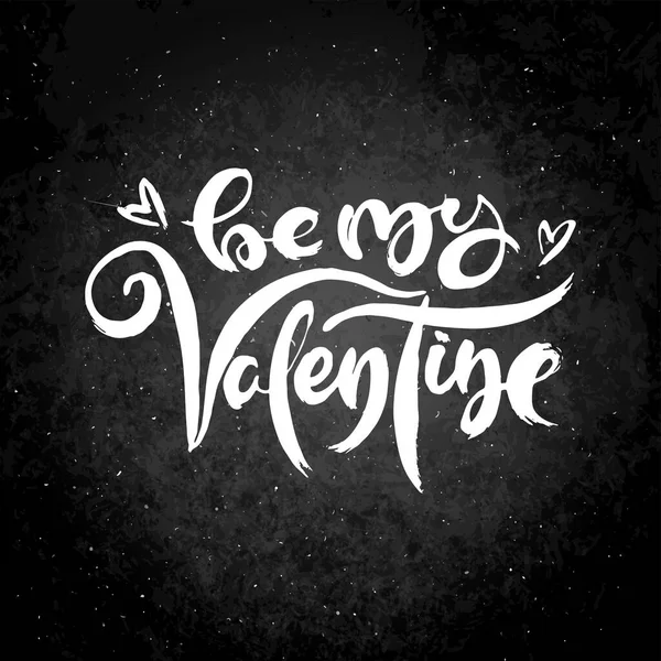 Meu Valentine Artesanato Letras Grunge Desenhado Mão Quadro Negro Carimbo — Vetor de Stock