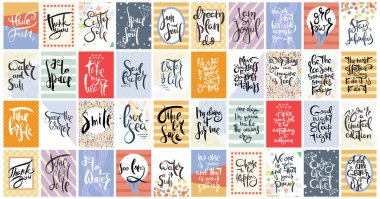 Büyük el çizilmiş hat kart seti. Vektör çizimi. Broşür, broşür ve şablon koleksiyonu. Harfli, desenli ve süslemeli İskandinav kartları tasarımı.