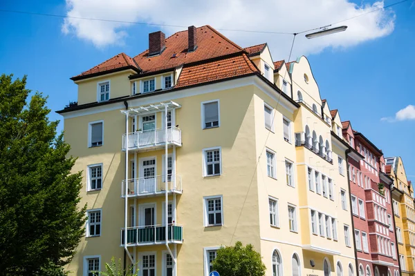 Hermosas Casas Antiguas Renovadas Munich — Foto de Stock