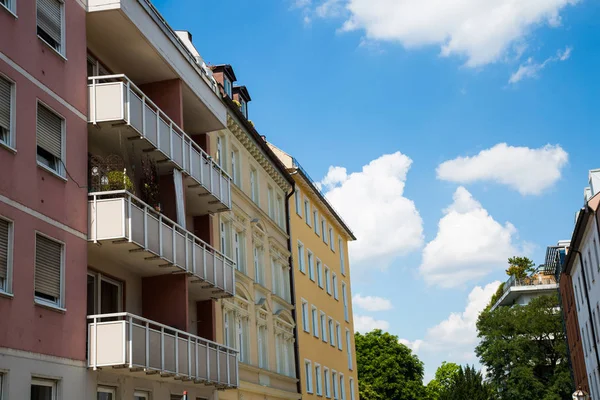 Edificio Antiguo Edificio Nuevo Hilera Casas Schwabing — Foto de Stock