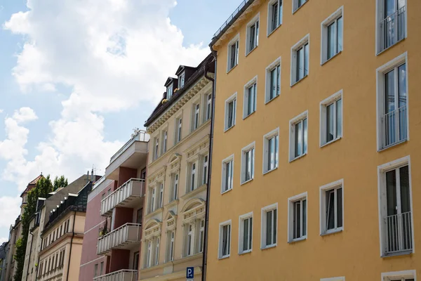 Edificio Antiguo Edificio Nuevo Hilera Casas Schwabing — Foto de Stock